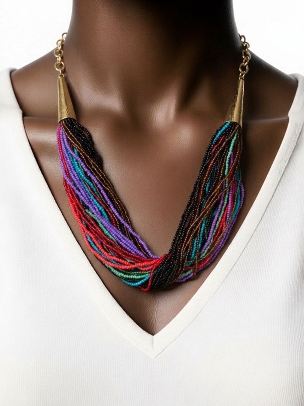 UNBRANDED JEWELRY SET | Multicolor Twist Necklace & Earring Set